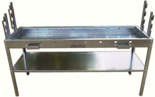 Pitsilos Galvanized Charcoal Grill for Lamb with Lid 150cmx50cm