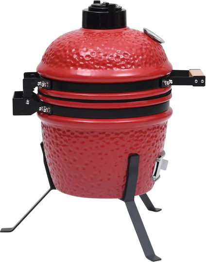 vidaXL Ceramică Grătar cu Cărbuni Kamado cu Capac, Termometru și Afumătoare 56cmx56cm