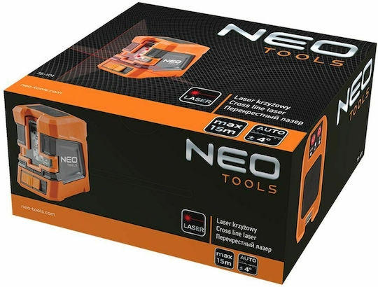 Neo Tools Самонивелиращо Линейно Лазерен нивелир Червен лъч 1.5V с Работен обхват 15м