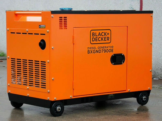 Black & Decker Τριφασική Αθόρυβη Γεννήτρια Πετρελαίου Τετράχρονη με Ηλεκτρική Μίζα, Ρόδες και Μέγιστη Ισχύ 7.9kVA