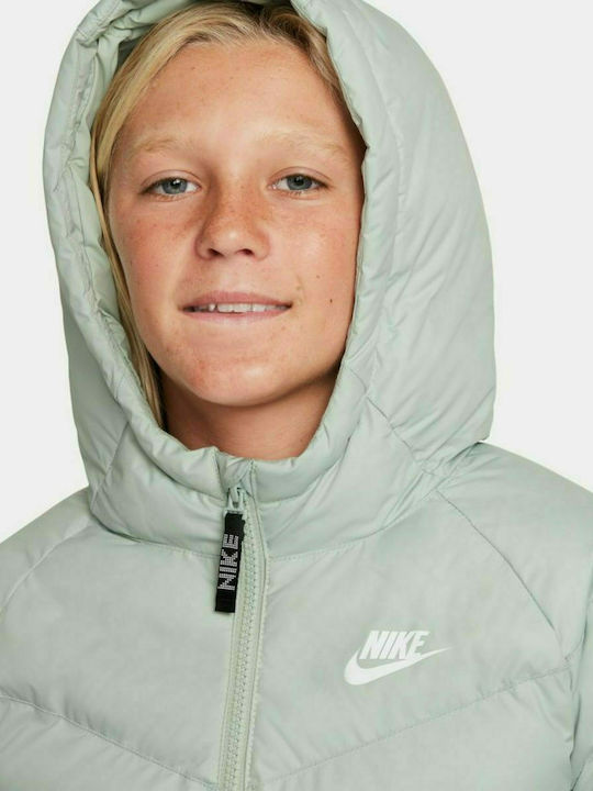 Kids' Sports Jacket Short with Hood Khaki Sportswear
