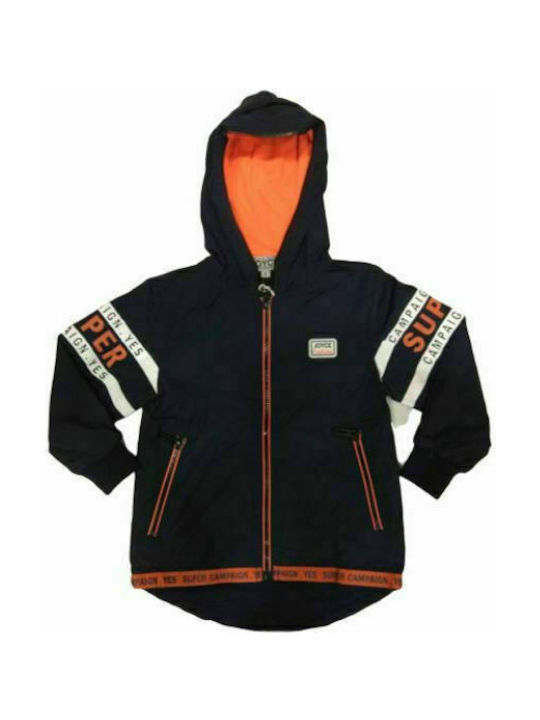 Joyce Kids Casual Jacket short Hooded Navy Blue