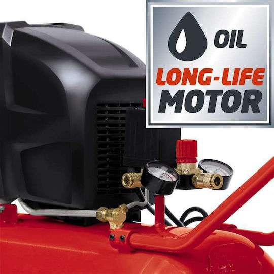 Einhell TE-AC 270/50/10 Cu o singură fază Compresor de aer 74dB cu Putere 2.4hp și Rezervor de aer 50lt 4010440