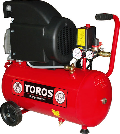 Toros EM 24/2 Cu o singură fază Compresor de aer cu Putere 2hp și Rezervor de aer 24lt 40141