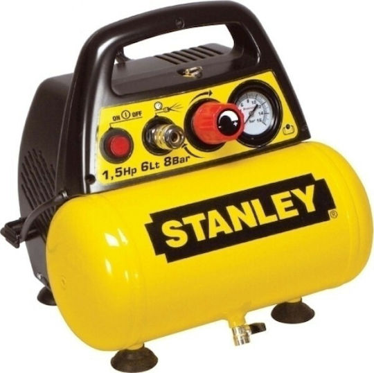 Stanley Single-Phase Air Compressors 97dB with Power 1.47hp and Airtank 6lt DN200/8/6
