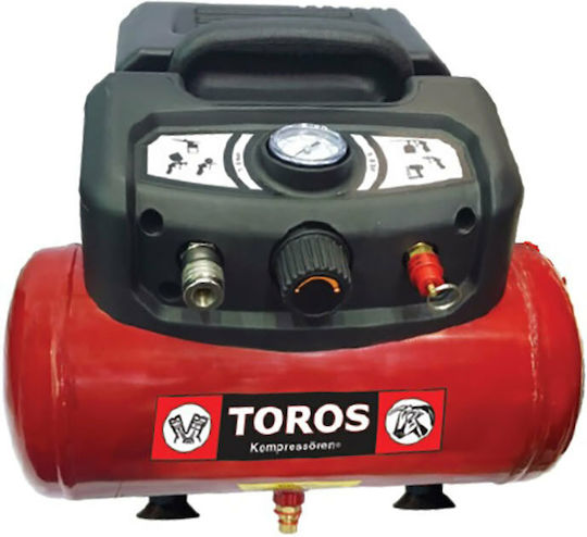 Toros OilFree Single-Phase Air Compressors 96dB with Power 1.5hp and Airtank 6lt 602036