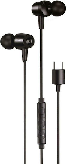 Awei TC-1 Type-C In-ear Handsfree Headphones with Connector USB-C Black