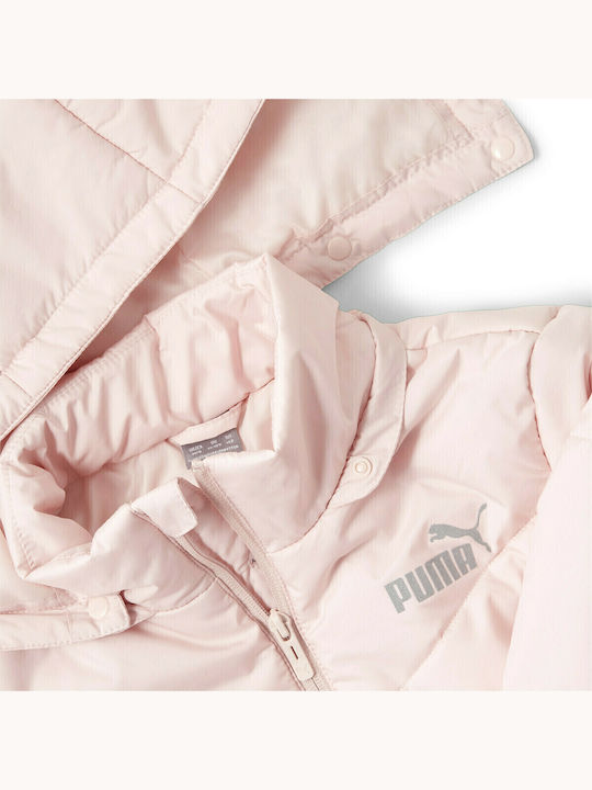 Kids' Sports Jacket Short with Hood Pink ESSENTIALS
