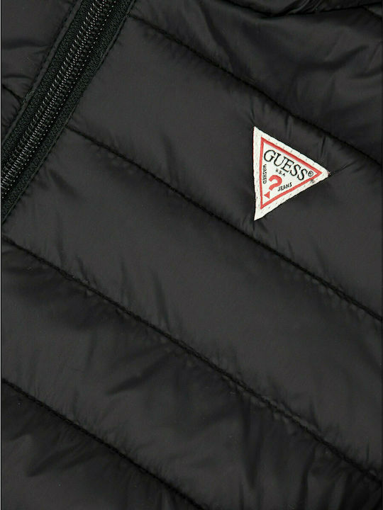Kids' Quilted Jacket Short with Lining & Hood Black