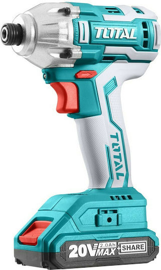 Total Set Drill Driver & Impact Screwdriver 20V with 2 Batteries 2Ah and Case
