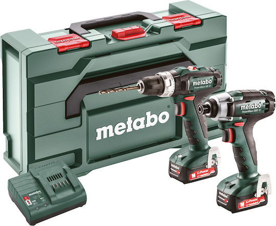 Metabo Combo Set 2.7.2 12 V Impact Drill Driver & Impact Screwdriver 12V with 2 Batteries 2Ah and Case
