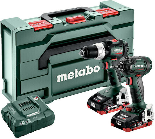 Metabo COMBO SET 2.1.12 18 V BL LIHD Set Impact Drill Driver & Impact Screwdriver Brushless 18V with 2 Batteries 4Ah and Case