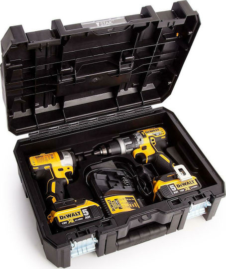DEWALT DCK266P2 Set Impact Drill Driver & Impact Screwdriver Brushless 18V with 2 Batteries 5Ah and Case