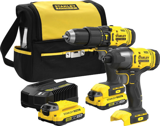 Stanley SFMCK465D2S Set Mașină de găurit cu impact & Șurubelniță cu impact 18V cu 2 baterii 2Ah și husă