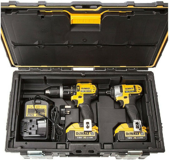 Dewalt Set Drill Driver & Impact Screwdriver 18V with 2 Batteries 4Ah and Case
