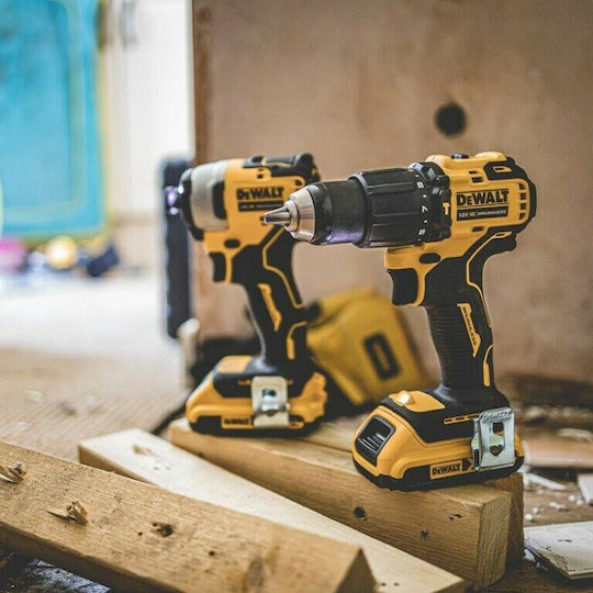 Dewalt Set Drill Driver & Impact Screwdriver Brushless 18V with 2 Batteries 2Ah and Case