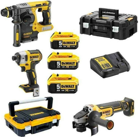 DEWALT DCK305P3T Σετ Δραπανοκατσάβιδο & Μπουλονόκλειδο Brushless 18V με 3 Μπαταρίες 5Ah και Θήκη