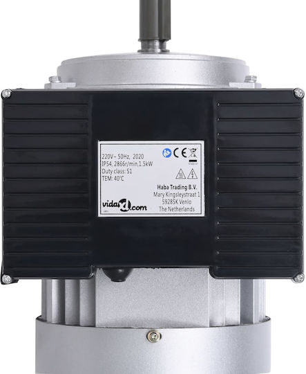 vidaXL Μονοφασικός Ηλεκτροκινητήρας 2hp Μέγιστων Στροφών 2800rpm με Σφήνα 220V