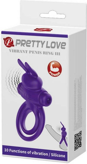 Pretty Love Vibrant Penis Ring III Δονούμενο Δαχτυλίδι Πέους Σιλικόνης Purple BI-210206-1