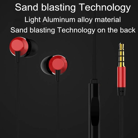 Remax RM-512 In-Ear Freisprecheinrichtung Kopfhörer mit Stecker 3.5mm Rot