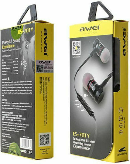 Awei ES-70TY In-ear Handsfree with 3.5mm Connector Black