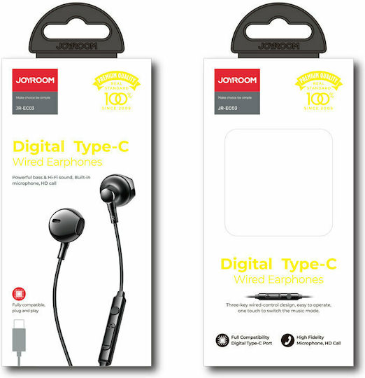 Joyroom JR-EC03 Earbuds Handsfree με Βύσμα USB-C Μαύρο