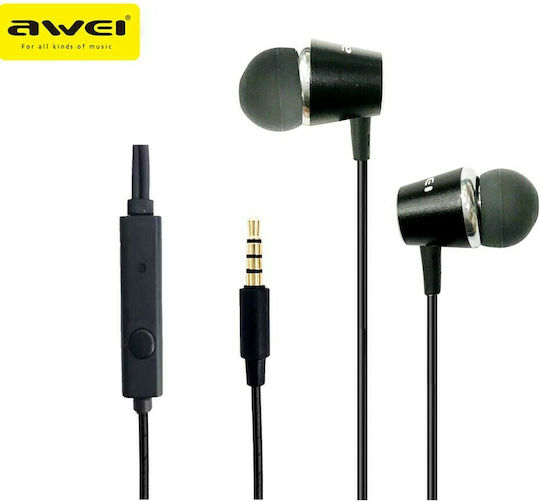 Awei PC-2 În ureche Handsfree cu două căști cu mufă 3.5mm Negru
