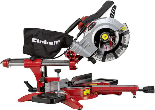 Einhell TC-SM 2131/1 Dual Miter Saw Electric Sliding with Power 1500W, Laser Guide, Cutting Disc Diameter 210mm & Cutting Speed 4900rpm