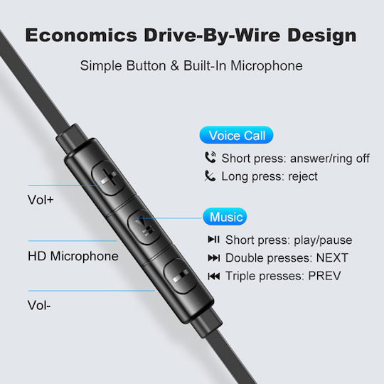 Awei Superbass L1 In-ear Handsfree with 3.5mm Connector Black