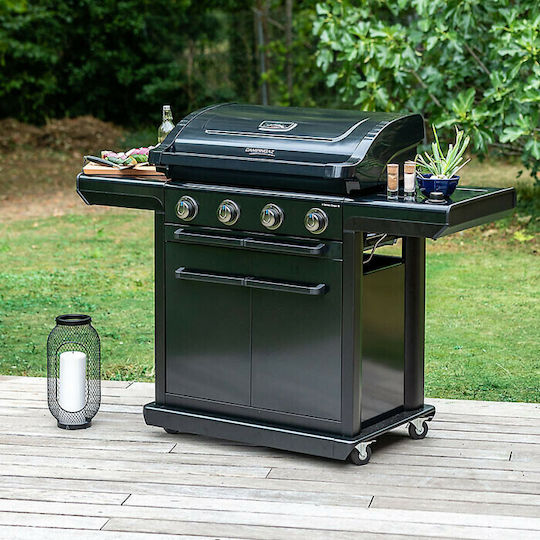 Campingaz 4 Series Onyx S Grătar pe gaz Din fontă Grătar 72bucx46buccm cu 4 buc 13.6kW și Arzător Lateral