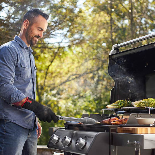 Weber Spirit E-325 GBS Gasgrill Gusseisen Rost 61cmx45cmcm mit 3 cm 9.38kW und Seitenbrenner