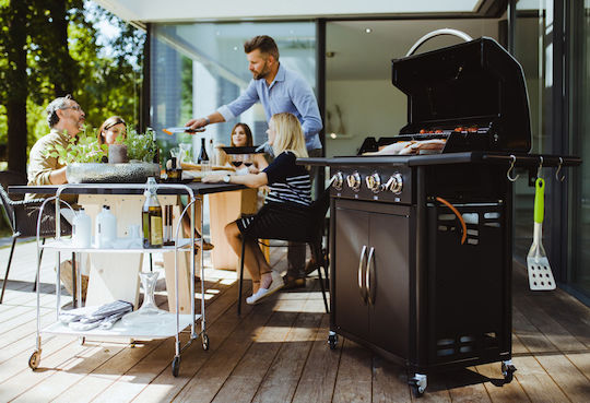 Australia 415 G Gasgrill Gusseisen Rost 64cmx44.5cmcm mit 4 Stück 16.8kW