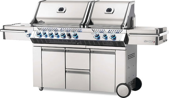 Napoleon Prestige PRO 825 Ψησταριά Υγραερίου Σχάρας 118x46εκ. με 6 Εστίες 38.6kW και Πλαϊνό Μάτι Υπερύθρων