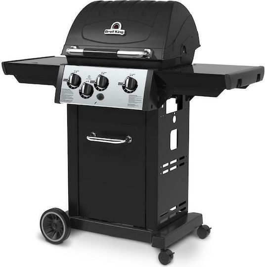 Broil King Royal 340 Ψησταριά Υγραερίου Μαντεμένιας Σχάρας 56x38εκ. με 3 Εστίες 8.8kW και Πλαϊνό Μάτι 2.7kW