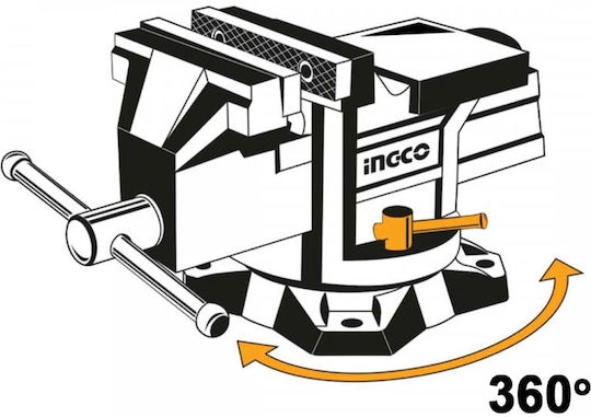 Ingco Rotating Countertop Vise Made of Cast Iron with Maximum Opening 150mm
