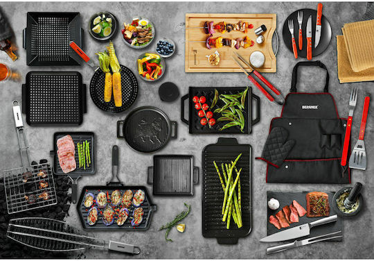 Bergner Antihaft Backblech mit Gusseisen Grill Oberfläche 33.5x22cm