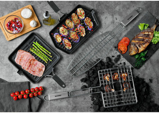 Bergner Antihaft Backblech mit Gusseisen Grill Oberfläche 33.5x22cm