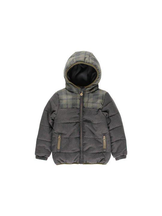 Boboli Kids Casual Jacket Short with Hood Gray