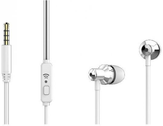WK WI90 În ureche Handsfree cu Mufă 3.5mm Alb
