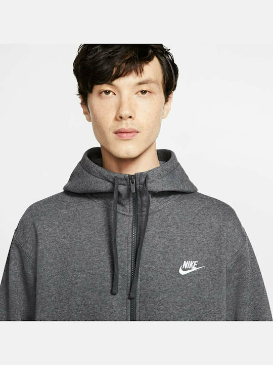 Club Cardigan With Hood Gray