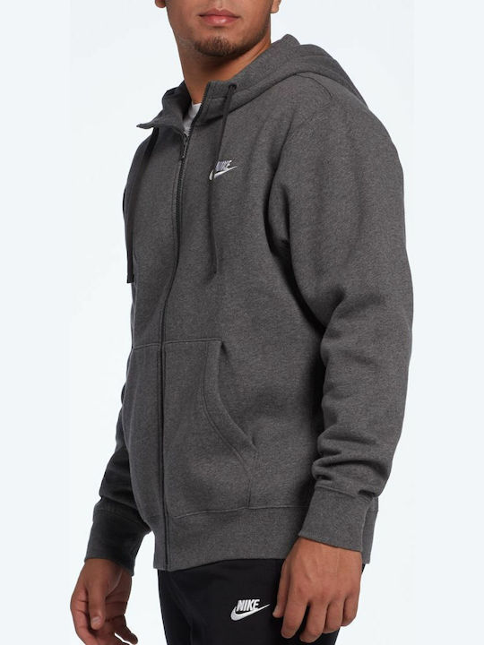 Club Cardigan With Hood Gray