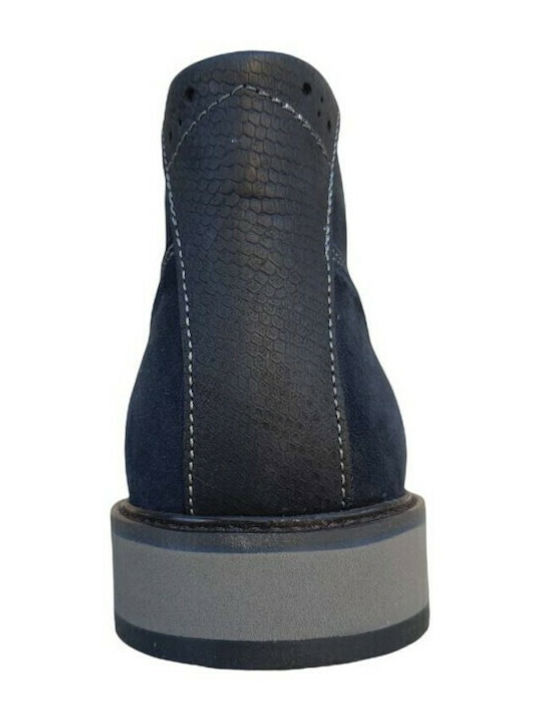 Suede Navy Blue Men's Boots