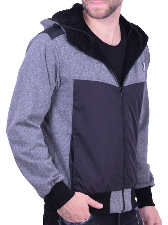 Gray Hooded Cardigan