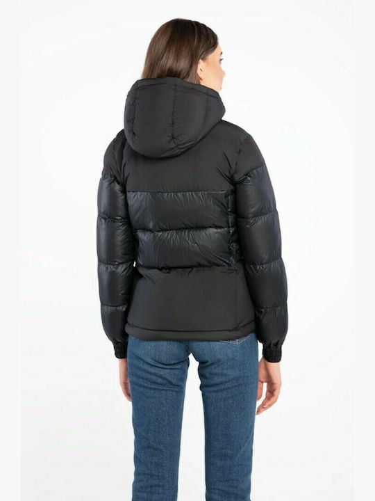 Pike Lake II Women's Short Puffer Jacket for Winter with Hood Black