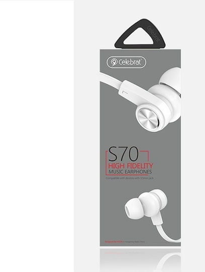 Celebrat S70 Безжични Стерео с жак 3.5mm Бял
