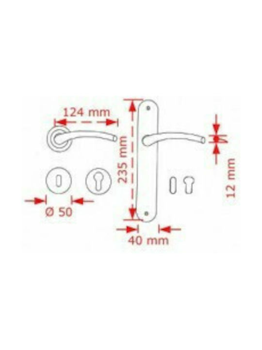 Viobrass Lever Front Door with Plate Right 4086 4086 Nickel