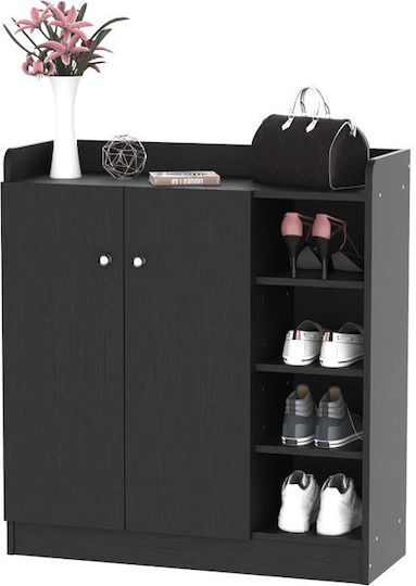 Suport pentru pantofi cu 8 Rafturi Negru L83xW30xH90cm