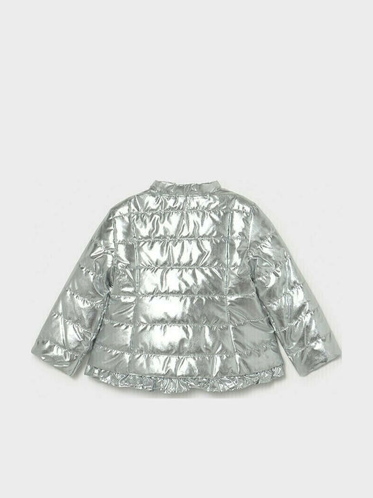Kids' Sports Jacket Short Windproof Silver
