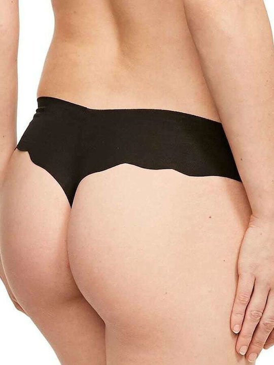 Zero Hipster Γυναικεία String 2Pack χωρίς Ραφές Μαύρα