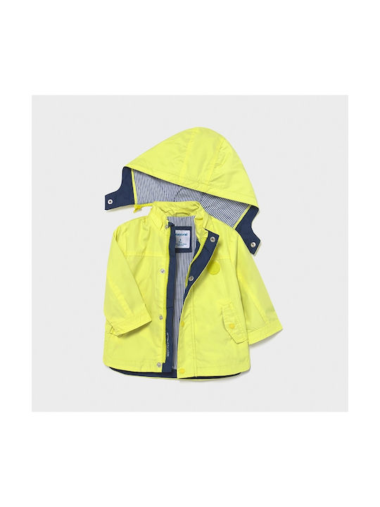 Mayoral Kids Sports Jacket Long Windproof Hooded Yellow